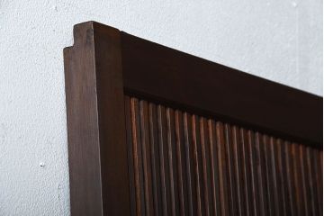 古民具・骨董　裏障子付き!腰板欅材の上質なアンティーク格子戸(3)