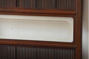 古民具・骨董　裏障子付き!腰板欅材の上質なアンティーク格子戸(3)