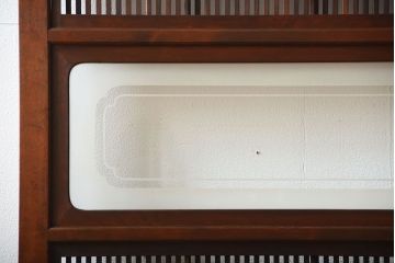 古民具・骨董　裏障子付き!腰板欅材の上質なアンティーク格子戸(3)