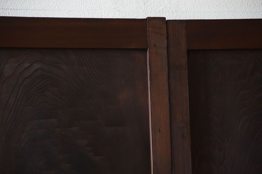 古民具・骨董　色ガラス入り!モダンなガラス帯戸4枚セット