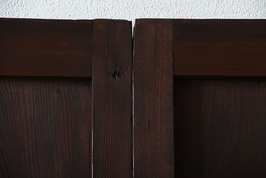 古民具・骨董　色ガラス入り!モダンなガラス帯戸4枚セット