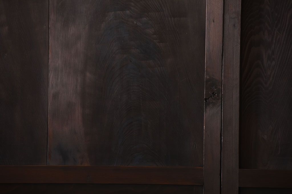 古民具・骨董　色ガラス入り!モダンなガラス帯戸4枚セット