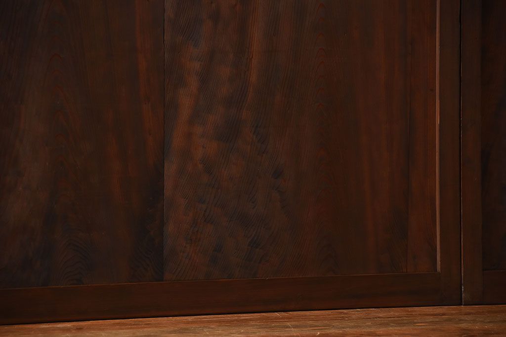 古民具・骨董　色ガラス入り!モダンなガラス帯戸4枚セット