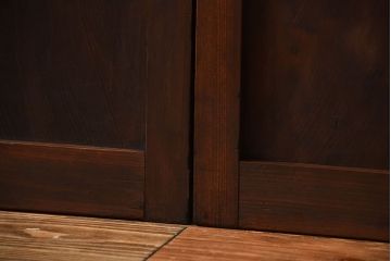 古民具・骨董　色ガラス入り!モダンなガラス帯戸4枚セット