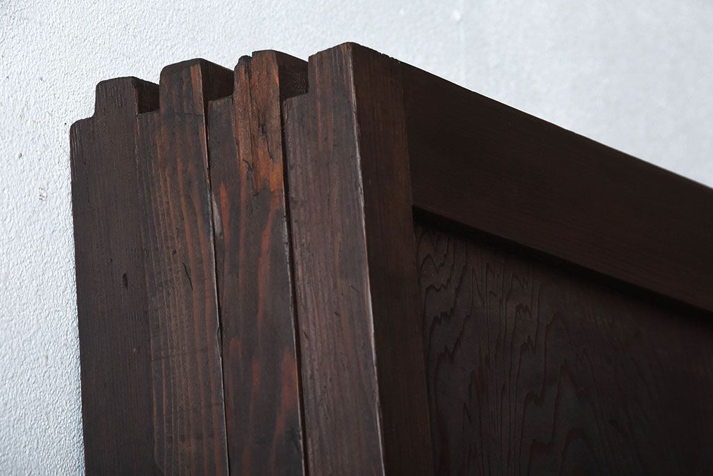 古民具・骨董　色ガラス入り!モダンなガラス帯戸4枚セット