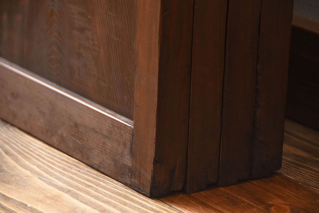 古民具・骨董　色ガラス入り!モダンなガラス帯戸4枚セット