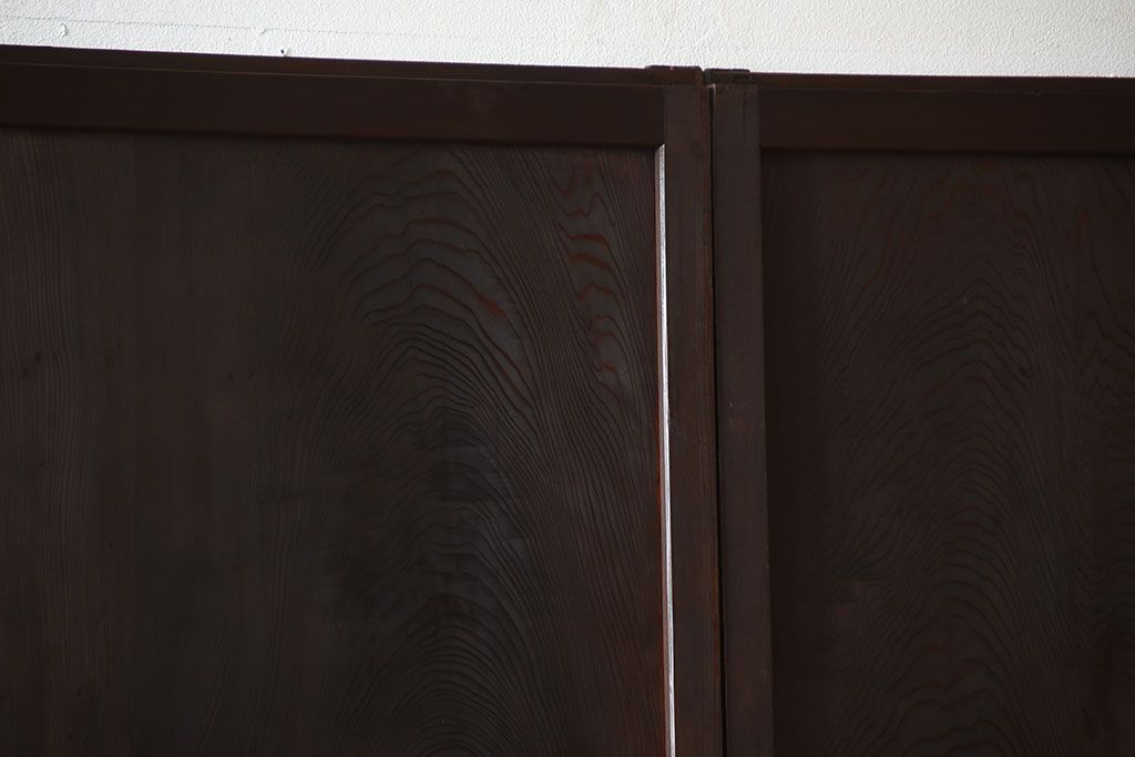 古民具・骨董　色ガラス入り!モダンなガラス帯戸4枚セット