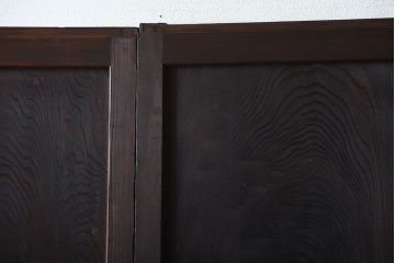 古民具・骨董　色ガラス入り!モダンなガラス帯戸4枚セット