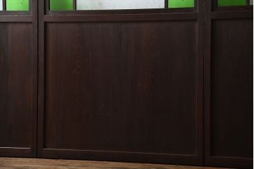 古民具・骨董　色ガラス入り!モダンなガラス帯戸4枚セット