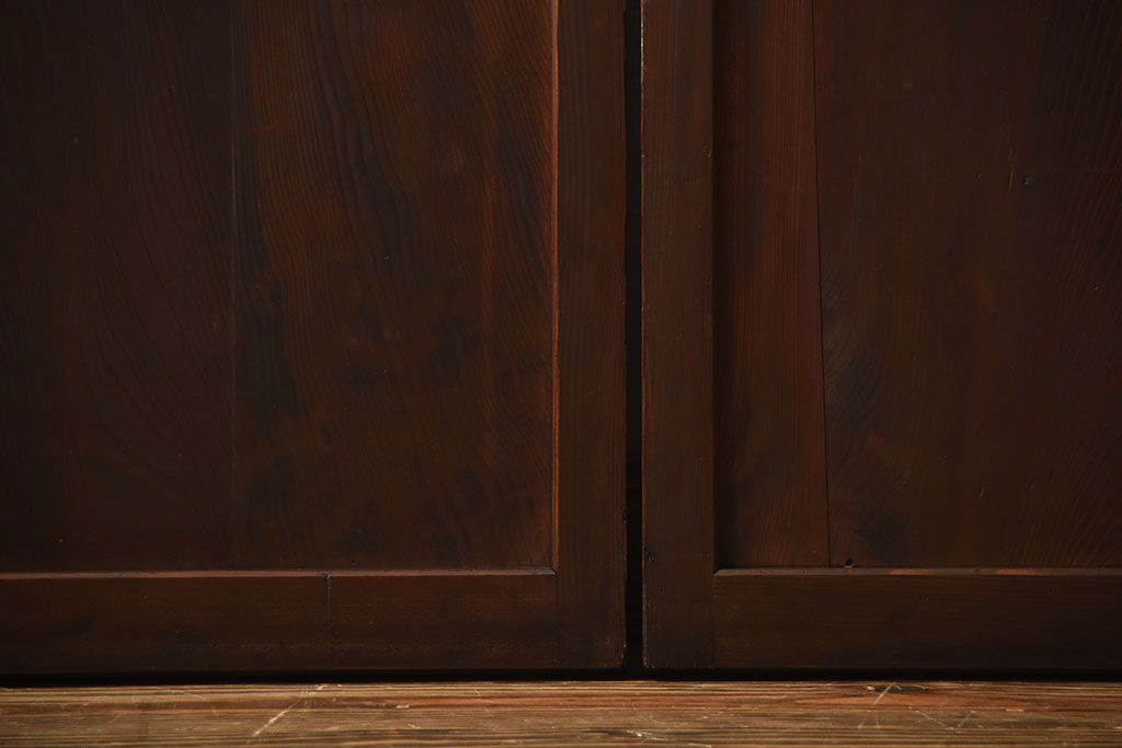 古民具・骨董　色ガラス入り!モダンなガラス帯戸4枚セット