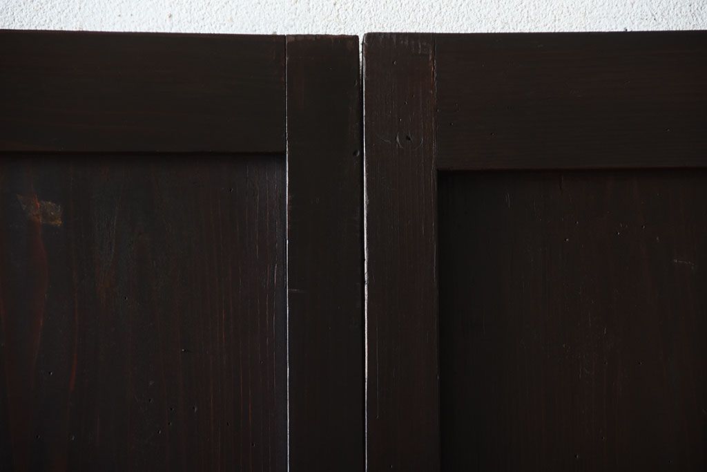 古民具・骨董　色ガラス入り!モダンなガラス帯戸2枚セット