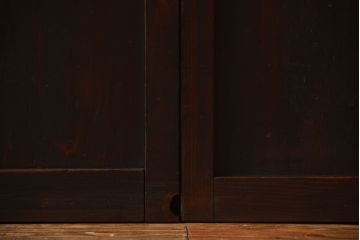 古民具・骨董　色ガラス入り!モダンなガラス帯戸2枚セット