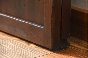 古民具・骨董　色ガラス入り!モダンなガラス帯戸2枚セット