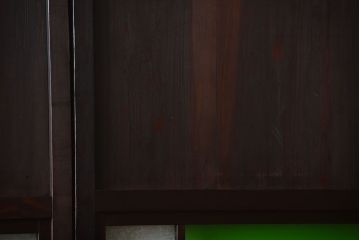 古民具・骨董　色ガラス入り!モダンなガラス帯戸2枚セット