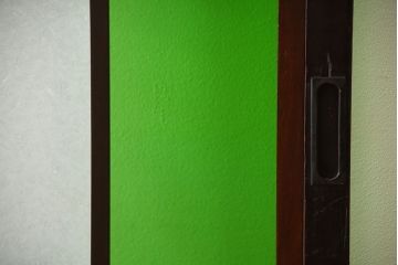 古民具・骨董　色ガラス入り!モダンなガラス帯戸2枚セット