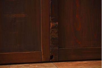 古民具・骨董　色ガラス入り!モダンなガラス帯戸2枚セット