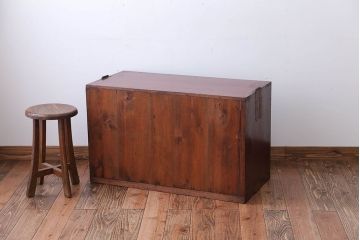 アンティーク家具　和製アンティーク　前面欅材!オープンラックのローボード(テレビボード)