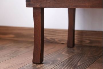 アンティーク家具　和製アンティーク　天板栓材一枚板の角ちゃぶ台
