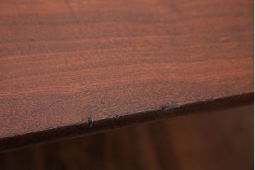 アンティーク家具　和製アンティーク　天板栓材一枚板の角ちゃぶ台