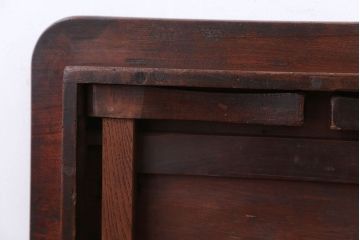 アンティーク家具　和製アンティーク　天板栓材一枚板の小さな角ちゃぶ台