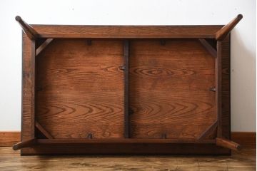 アンティーク家具　アンティーク　シンプルなナラ材のダイニングテーブル