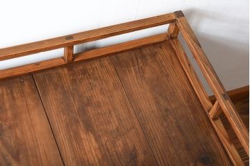 アンティーク家具　アンティーク　ナチュラルな木味の大きな陳列棚(カウンターテーブル)