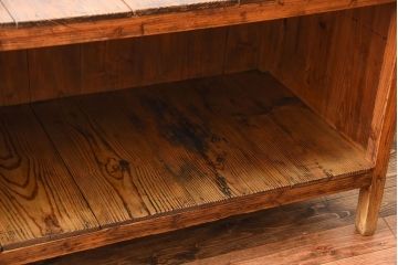 アンティーク家具　アンティーク　ナチュラルな木味の大きな陳列棚(カウンターテーブル)