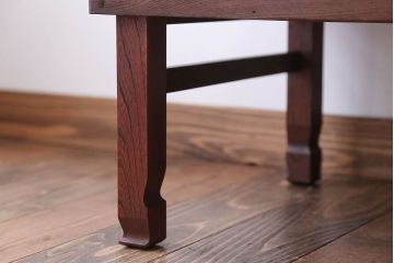アンティーク家具　和製アンティーク　天板栓材一枚板の長方形型角ちゃぶ台