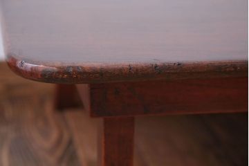 アンティーク家具　古民具・骨董　天板一枚板!総欅材の木目が美しい特大角ちゃぶ台