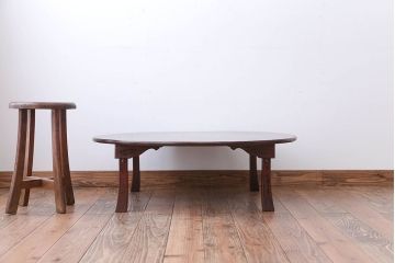 レトロ家具　昭和レトロ　アンティーク丸ちゃぶ台(センターテーブル)