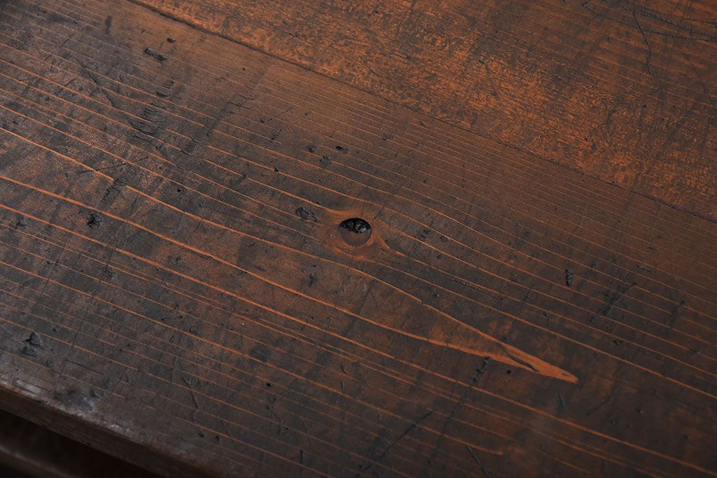 アンティーク家具　和製アンティーク　古い木の3杯引き出し付きローボード(テレビボード)