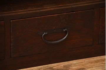 アンティーク家具　和製アンティーク　古い木の3杯引き出し付きローボード(テレビボード)