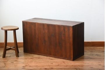 アンティーク家具　和製アンティーク　古い木の3杯引き出し付きローボード(テレビボード)