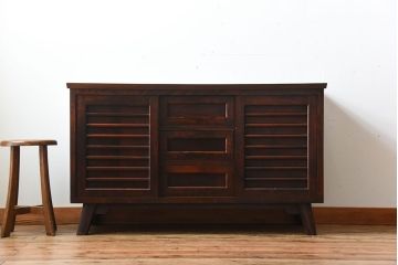中古　松本民芸家具　シックな脚付きサイドボード(定価約33万円)