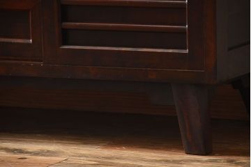 中古　松本民芸家具　シックな脚付きサイドボード(定価約33万円)