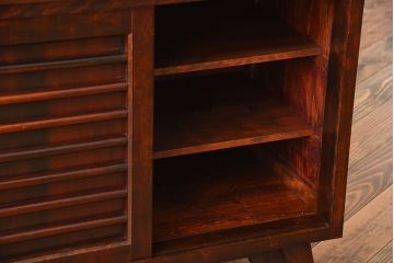 中古　松本民芸家具　シックな脚付きサイドボード(定価約33万円)