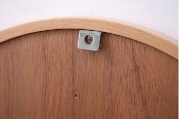 アンティーク雑貨　中古　秋田木工　シンプルな丸型壁掛け鏡(ウォールミラー)