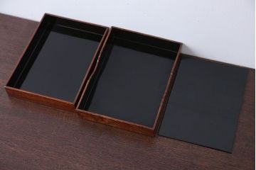 アンティーク雑貨　古民具・骨董　総欅玉杢材!漆塗りが美しい高級文箱