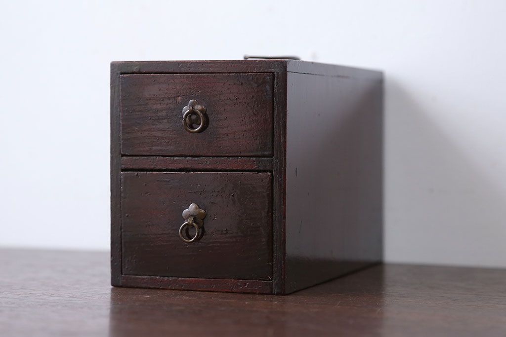 アンティーク家具　古民具・骨董　古い木のとてもちいさな小引き出し