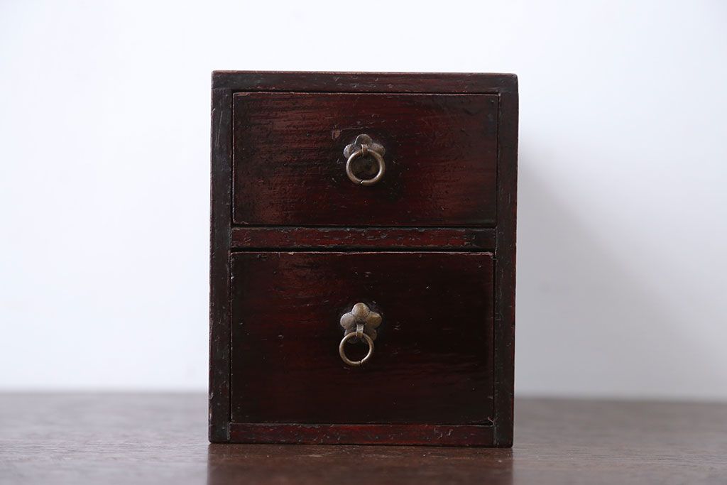 アンティーク家具　古民具・骨董　古い木のとてもちいさな小引き出し