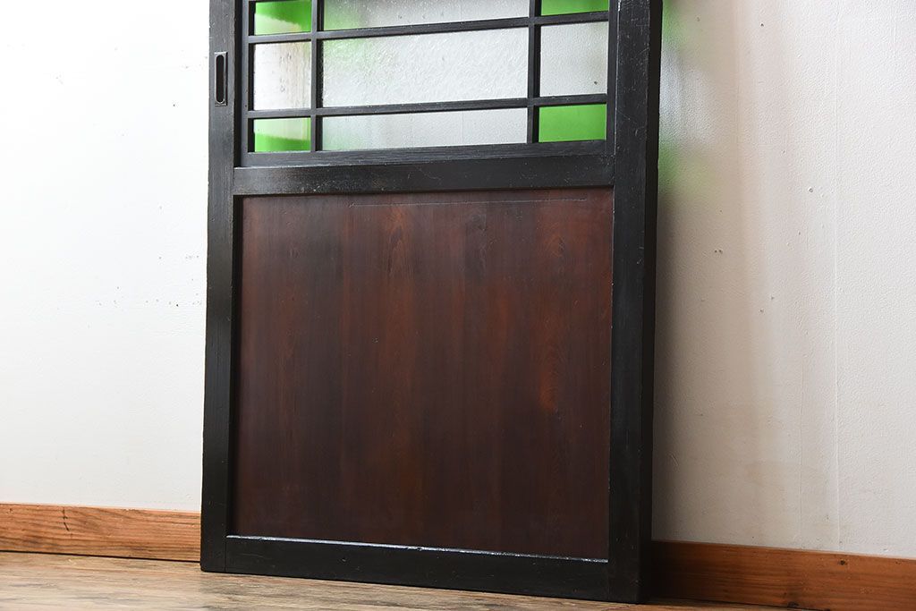 和製アンティーク　色ガラス入り!モダンなガラス帯戸(1)