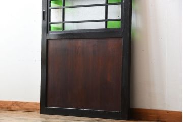 和製アンティーク　色ガラス入り!モダンなガラス帯戸(1)