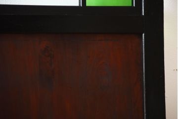 和製アンティーク　色ガラス入り!モダンなガラス帯戸(1)