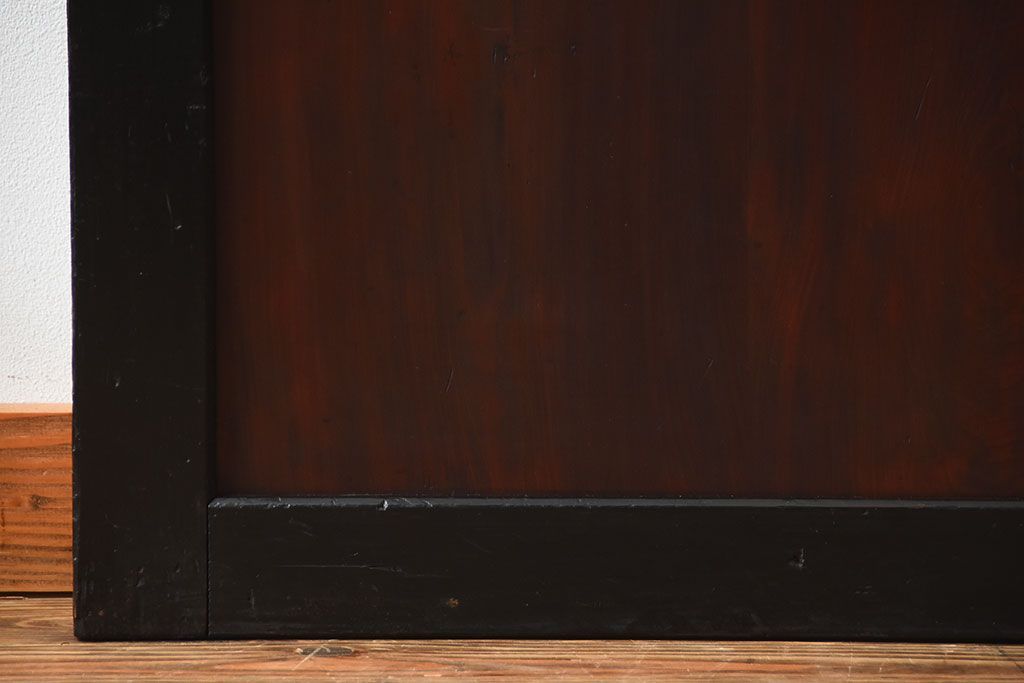 和製アンティーク　色ガラス入り!モダンなガラス帯戸(1)