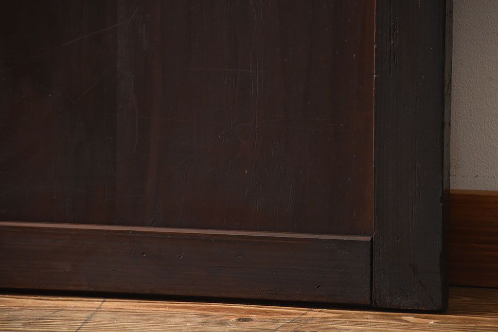 和製アンティーク　色ガラス入り!モダンなガラス帯戸(1)