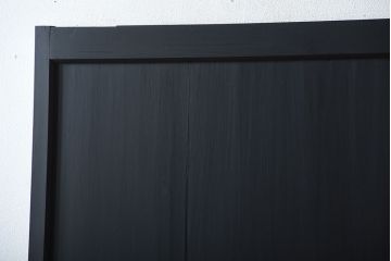 和製アンティーク　色ガラス入り!モダンなペイントガラス帯戸2枚セット