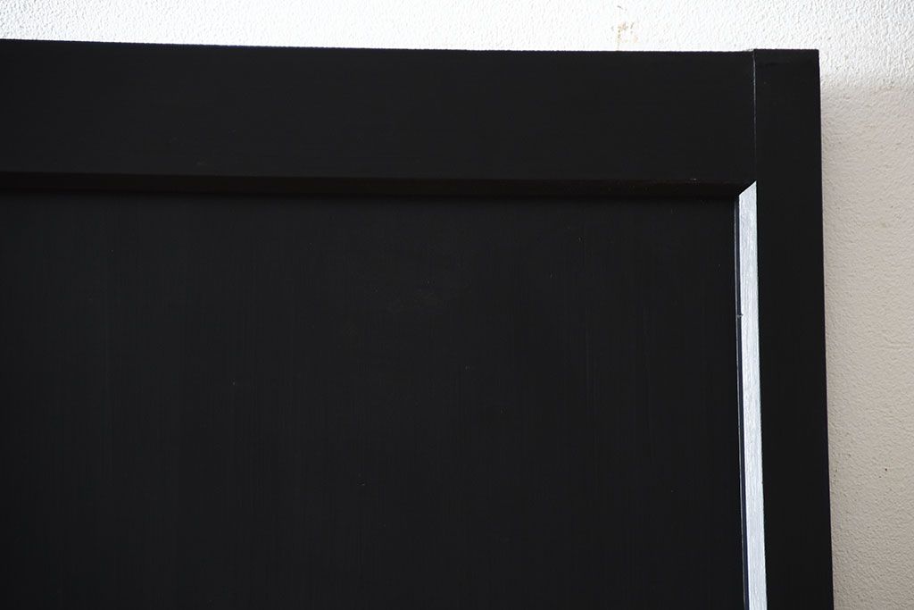 和製アンティーク　色ガラス入り!モダンなペイントガラス帯戸2枚セット