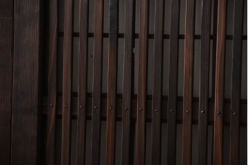 古民具・骨董　裏障子付き!すりガラス入りアンティーク格子戸