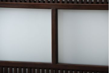 古民具・骨董　裏障子付き!すりガラス入りアンティーク格子戸