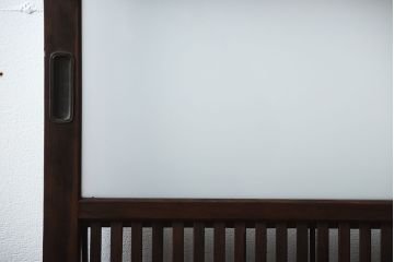 古民具・骨董　裏障子付き!すりガラス入りアンティーク格子戸